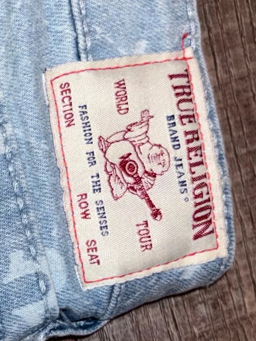 True Religion Light Blue Logo Print Denim Shorts for Kids